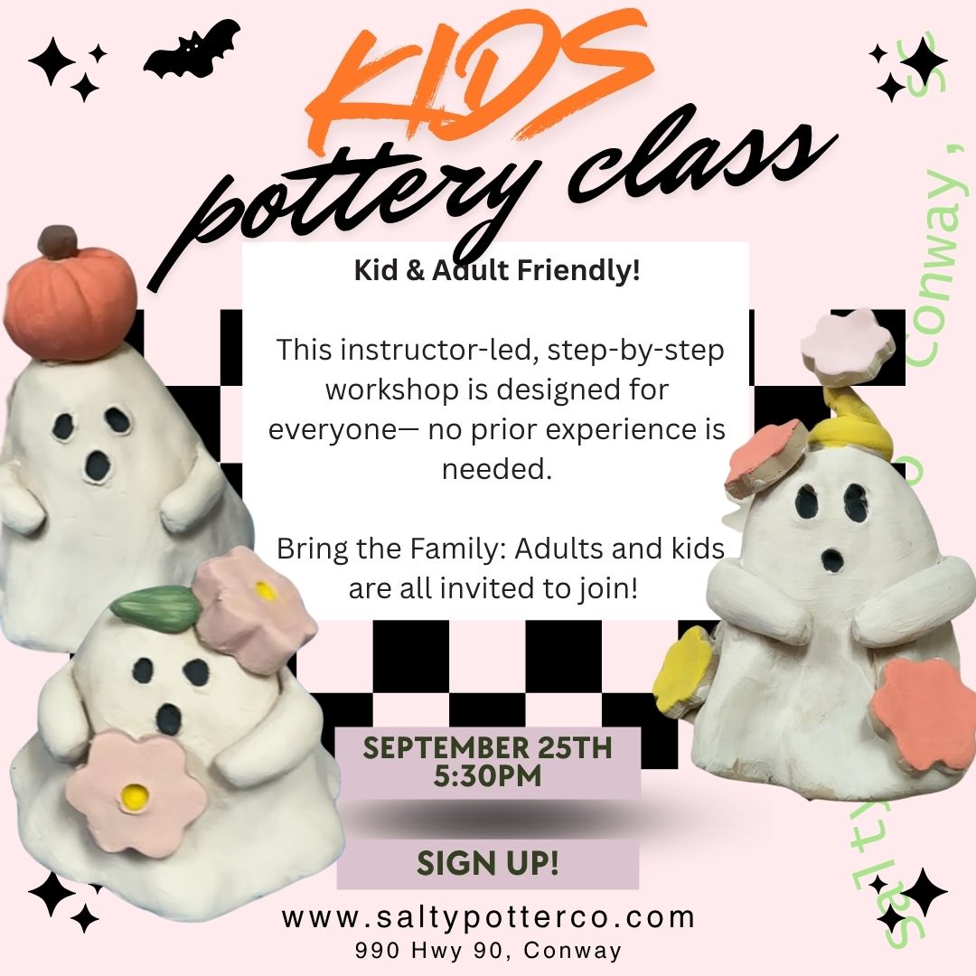 Kids Pottery Class- Mini Ghosts September 25th