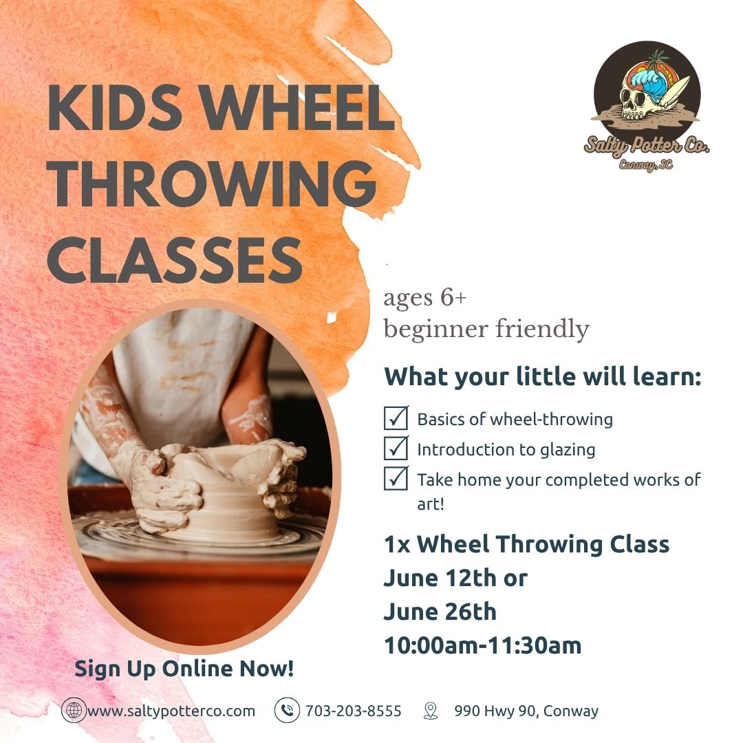 Pottery Class- Kids Wheel Throwing June 12th