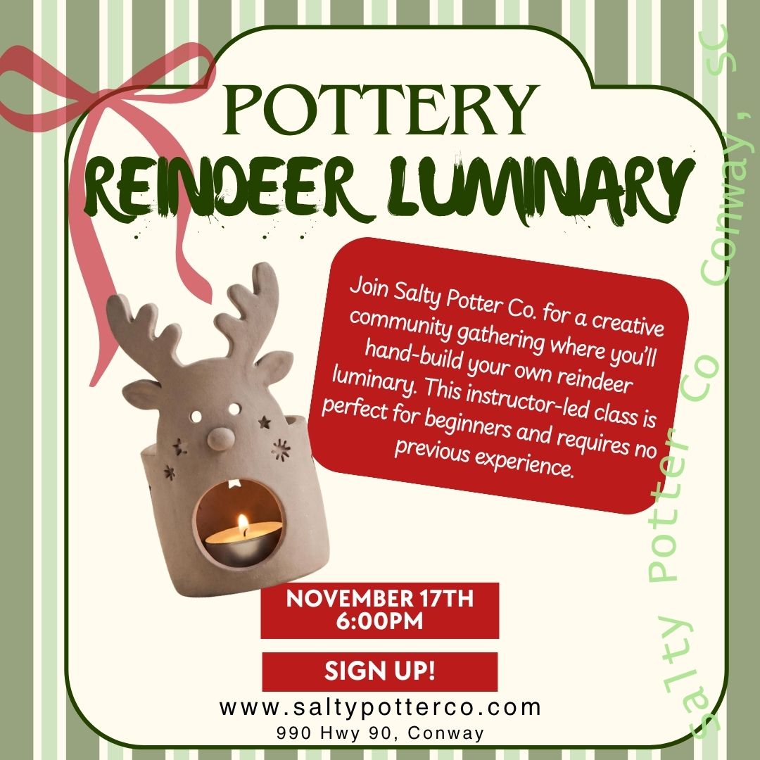 Pottery Class- Reindeer Luminary November 17th