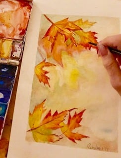 Autumn Leaves Watercolor Painting Class October 8