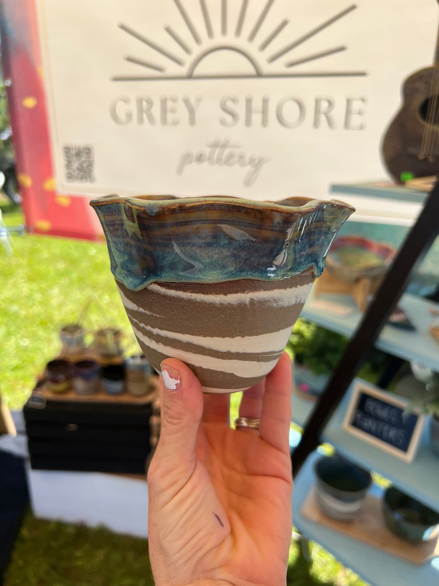Blue Swirl Planter