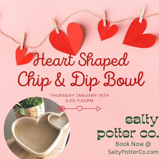 Heart Shaped Chip &Dip Bowl Hand Building