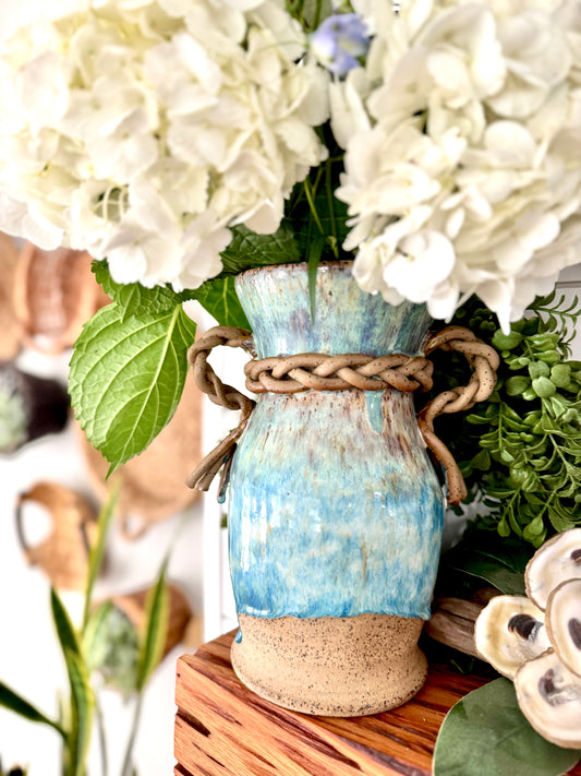 Large Blue Braid Vase