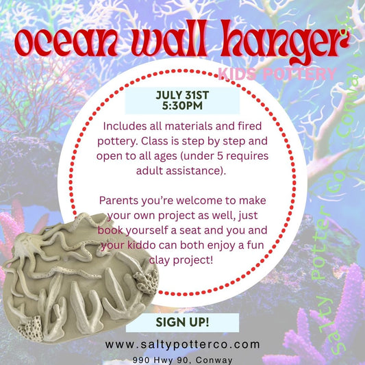 Kids Pottery Class-Ocean Wall Hanger July 31st