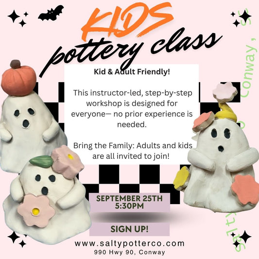 Kids Pottery Class- Mini Ghosts September 25th