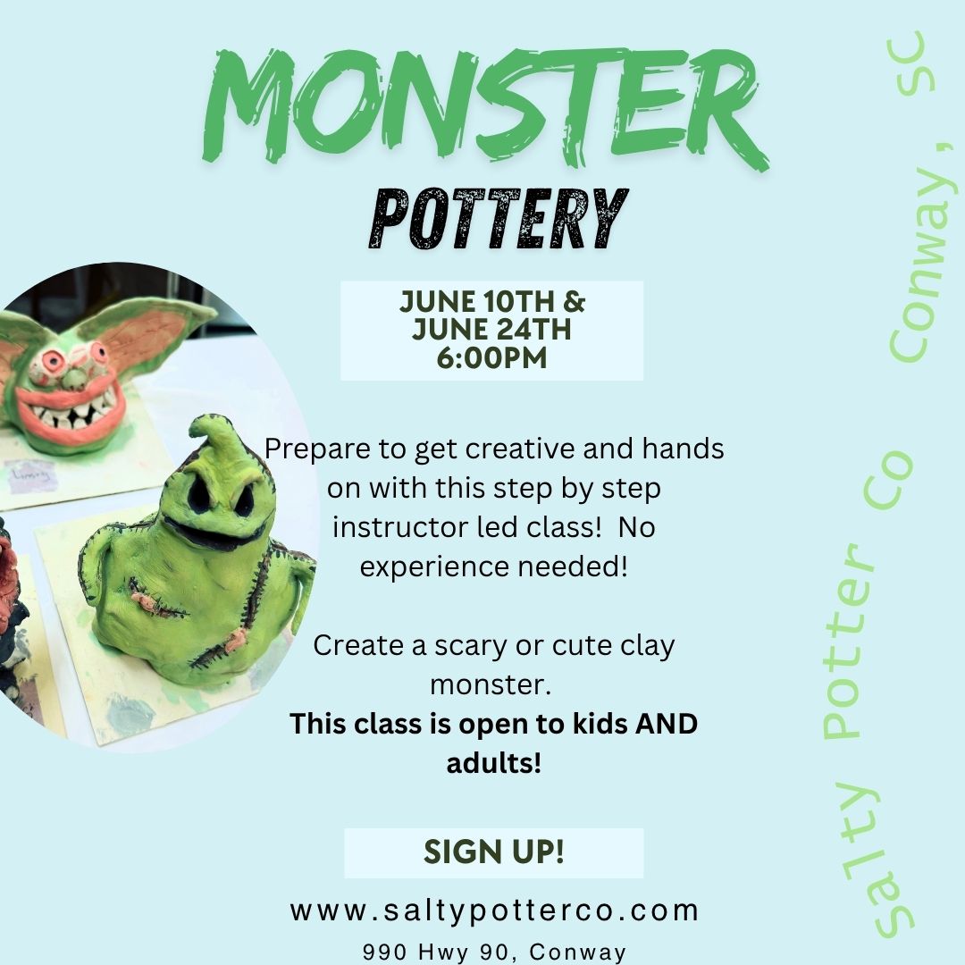 Pottery Class- Monsters Pottery June 10th