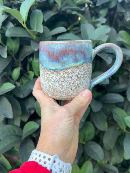 Lace Blue & Pink Melt Mug