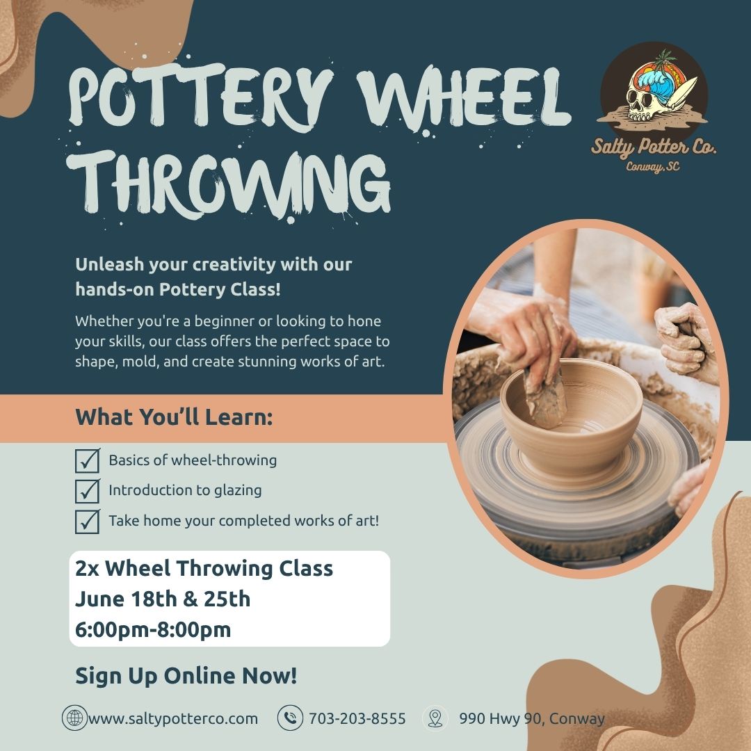 2x Wheel Throwing Class June 18th & 25th