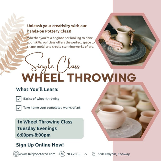 1x Wheel Throwing Class June 16th