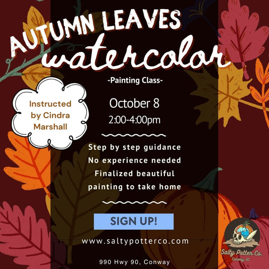 Autumn Leaves Watercolor Painting Class October 8