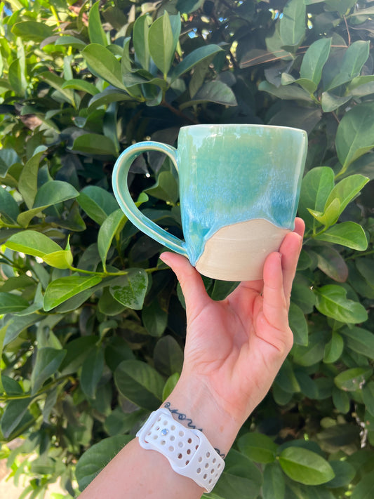 12oz Watercolor Blue & Green Mug