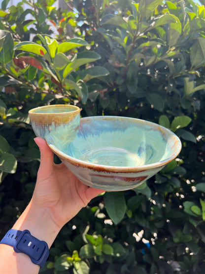 Turquoise Chip & Dip Bowl