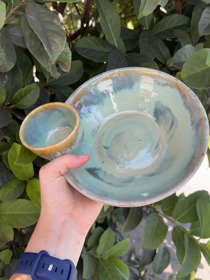 Turquoise Chip & Dip Bowl