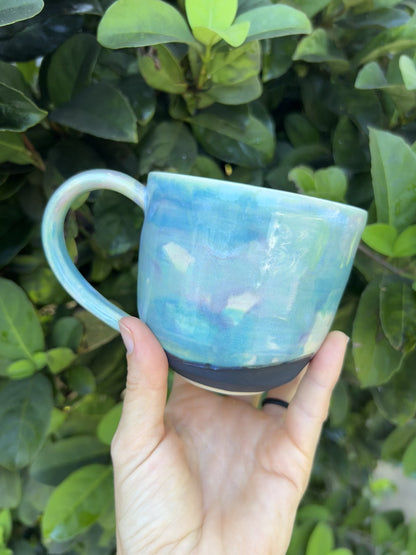 10 oz Watercolor Blue Green Mug 2